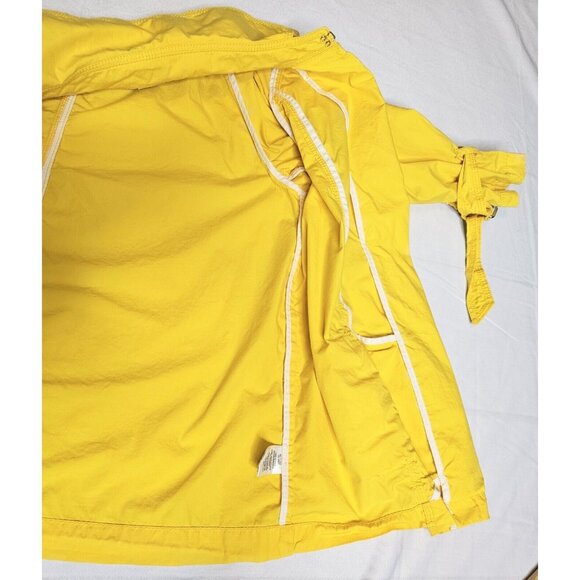 Michael Kors Yellow Short Trench Coat Women's Sz Small Petite No Belt Boho Bold - Picture 4 of 12